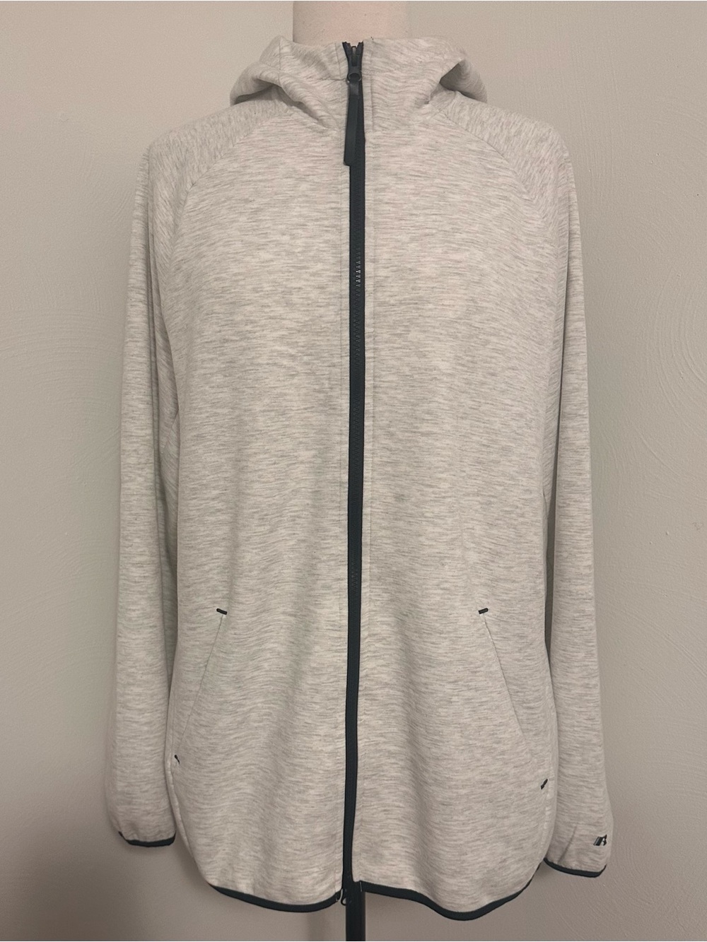 Men’s Russel Light Gray Hooded Zip Sweater Jacket